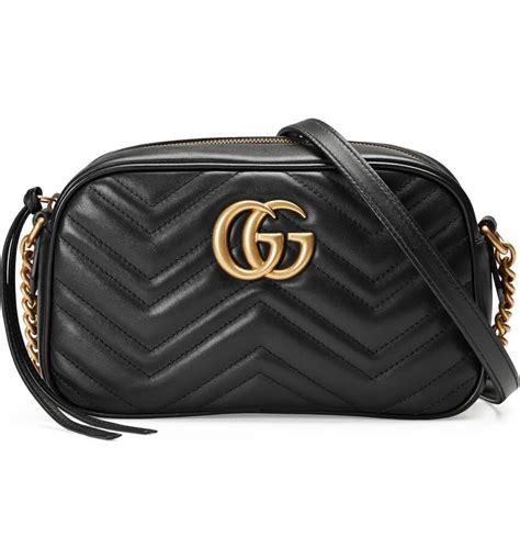 gucci marmont black leather pouch|Gucci Marmont camera bag small.